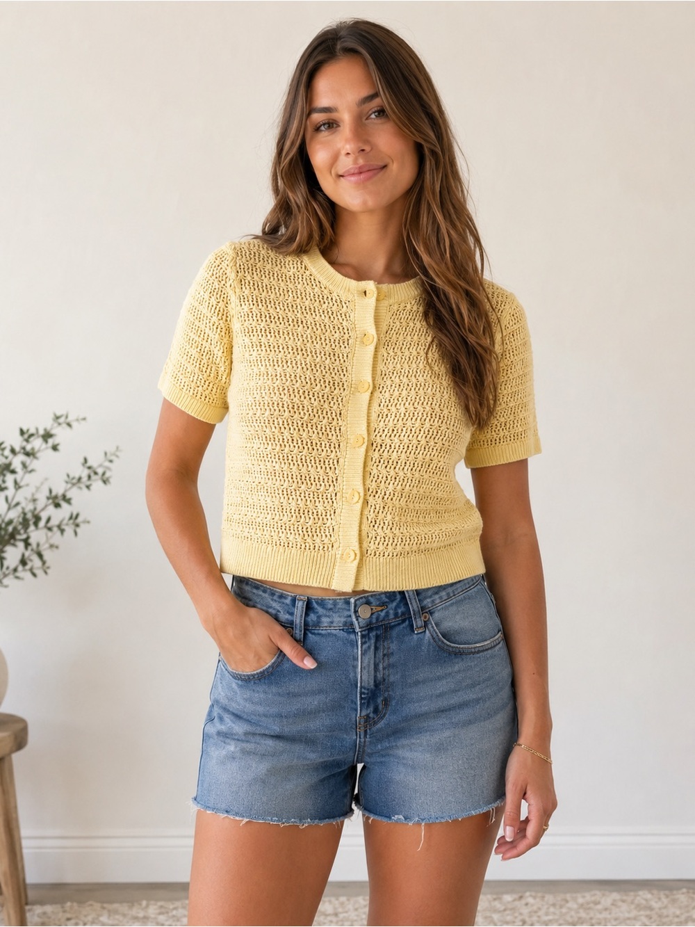 Abercrombie & Fitch Short-Sleeve Knit Cardigan